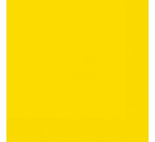 Unique Party Serviettes jaunes 25x25cm | 20 pièces