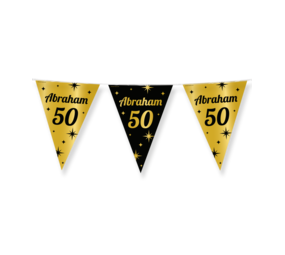 Paper Dreams Elegante Flaggengirlande zum 50. Geburtstag von Abraham | 10 Meter