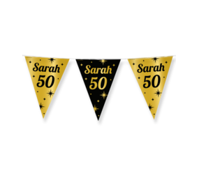 Paper Dreams Flaggengirlande Sarah 50 Jahre Stilvoll | 10 Meter