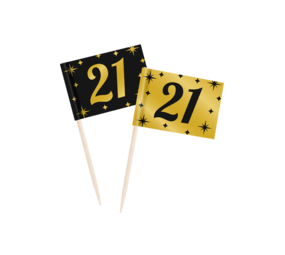 Paper Dreams Cocktail Prikkers 21 jaar Classy 6,5cm | 50 stuks Paper Dreams Cocktail Prikkers 21 jaar Classy 6,5cm | 50 stuks