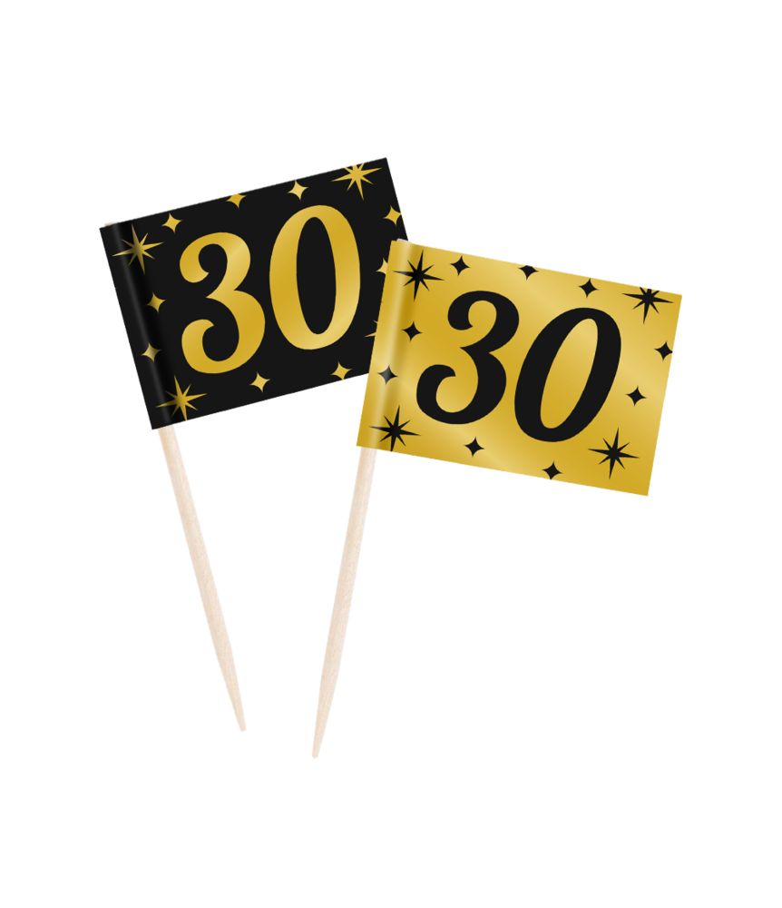 Paper Dreams Cocktail Prikkers 30 jaar Classy 6,5cm | 50 stuks Paper Dreams Cocktail Prikkers 30 jaar Classy 6,5cm | 50 stuks
