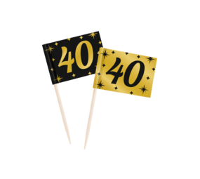 Paper Dreams Cocktail Prikkers 40 jaar Classy 6,5cm | 50 stuks Paper Dreams Cocktail Prikkers 40 jaar Classy 6,5cm | 50 stuks