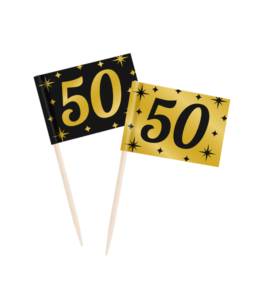 Paper Dreams Cocktailspieße „50 Years Classy“, 6,5 cm | 50 Stück