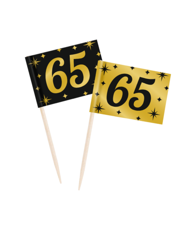 Paper Dreams Cocktail Prikkers 65 jaar Classy 6,5cm | 50 stuks Paper Dreams Cocktail Prikkers 65 jaar Classy 6,5cm | 50 stuks