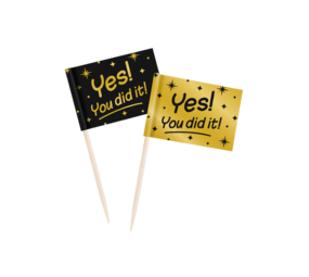 Paper Dreams Cocktail Prikkers Yes! You Dit It! Classy 6,5cm | 50 stuks Paper Dreams Cocktail Prikkers Yes! You Dit It! Classy 6,5cm | 50 stuks