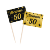 Paper Dreams Cocktail Prikkers Abraham 50 jaar Classy 6,5cm | 50 stuks Paper Dreams Cocktail Prikkers Abraham 50 jaar Classy 6,5cm | 50 stuks