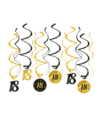 Paper Dreams Hanging Decoration Swirls 18 Years Classy 70x14cm | 12 pieces