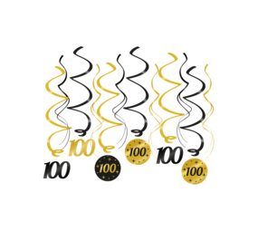 Paper Dreams Hangdecoratie Swirls 100 jaar Classy 70x14cm | 12 stuks