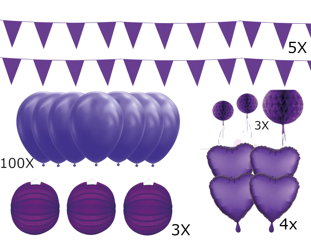 Tuf-Tuf Purple Decoration Party Pack | 115-piece