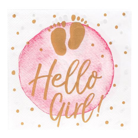 Boland Servetten Hello Girl! 33x33cm | 20 stuks Boland Servetten Hello Girl! 33x33cm | 20 stuks