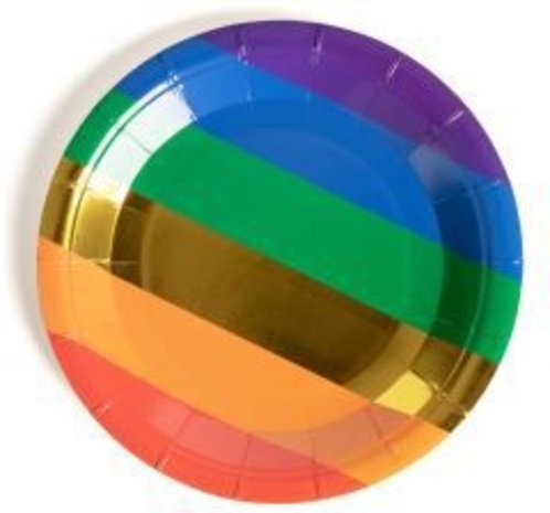 Rainbow Plates Sparkles 23cm | 10 pieces