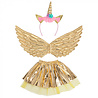 Boland Unicorn Gouden Verkleedset | per set Boland Unicorn Gouden Verkleedset | per set