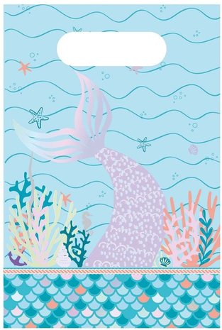 Amscan Sachets cadeaux queue de sirène 23 x 16 cm | 8 pièces