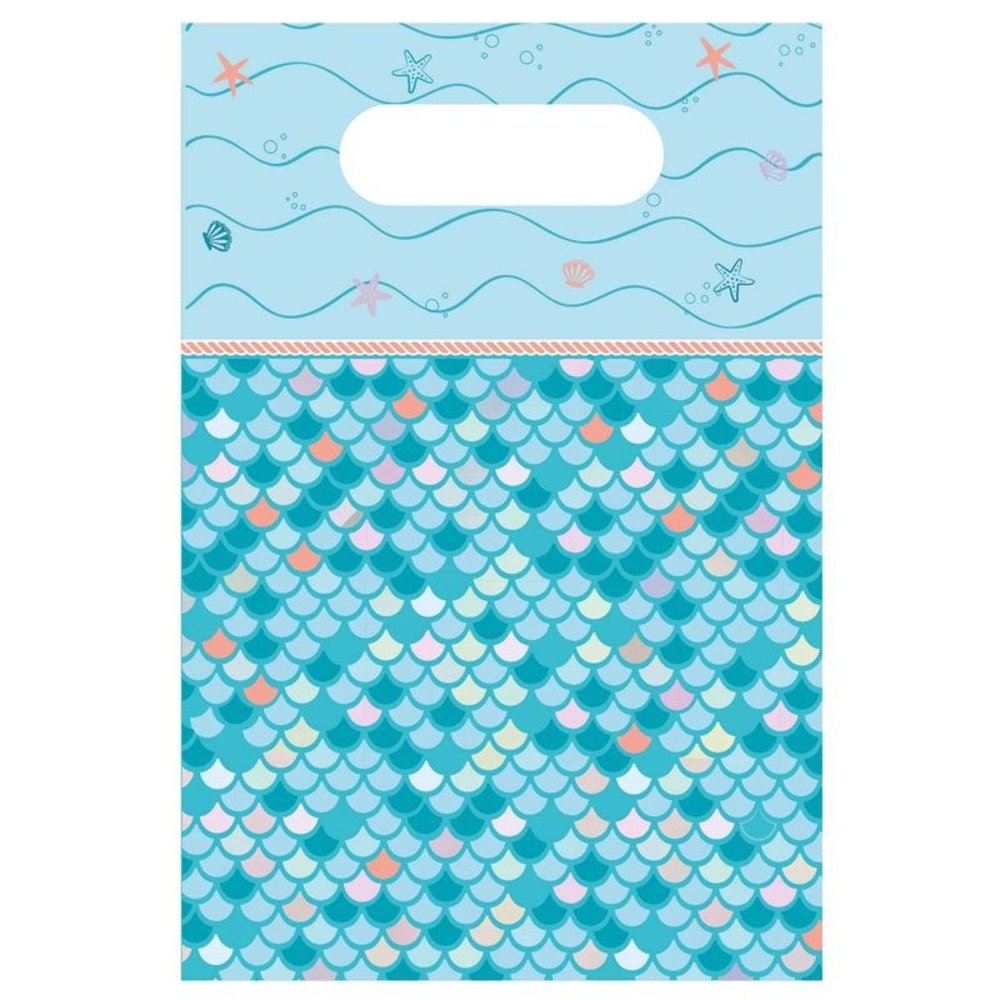 Amscan Zeemeerminstaart Uitdeelzakjes  23x16cm | 8 stuks Amscan Zeemeerminstaart Uitdeelzakjes  23x16cm | 8 stuks