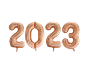 Tuf-Tuf Ballons chiffres 2023 or rose | 86 cm
