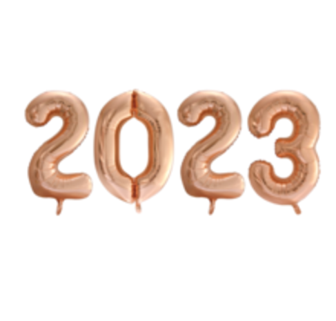 Tuf-Tuf Ballons chiffres 2023 or rose | 86 cm