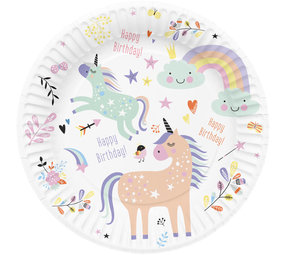 Folat Unicorn & Rainbows Plates 23cm | 8 pieces