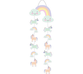 Folat Décoration suspendue Licorne et arc-en-ciel 30 x 85 cm | à l'unité