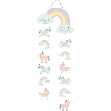 Folat Décoration suspendue Licorne et arc-en-ciel 30 x 85 cm | à l'unité