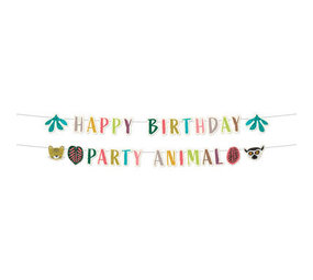 Folat Guirlande de lettres « Joyeux anniversaire » sur le thème du zoo 14 x 150 cm | 2 pièces