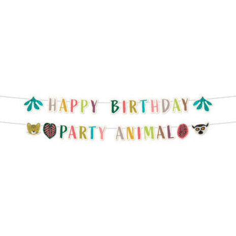 Folat Zoo Party Happy Birthday Letter Garland 14x150cm | 2 pieces
