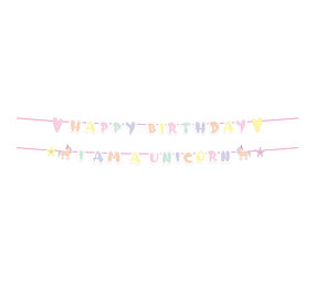 Folat Guirlande de lettres Licorne et Arc-en-ciel 14 x 150 cm | 2 pièces