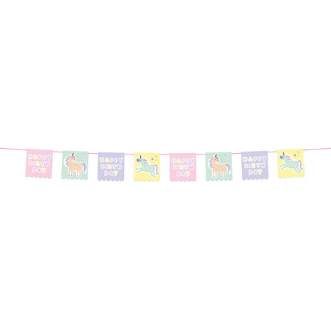 Folat Unicorn & Rainbows Flag Garland 6 meters | per piece