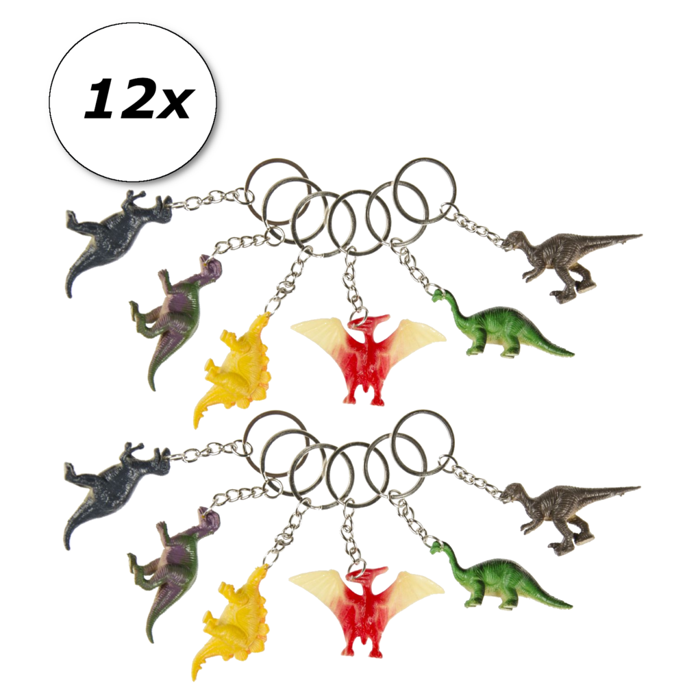 LG Imports Porte-clés dinosaure | lot de 12 pièces