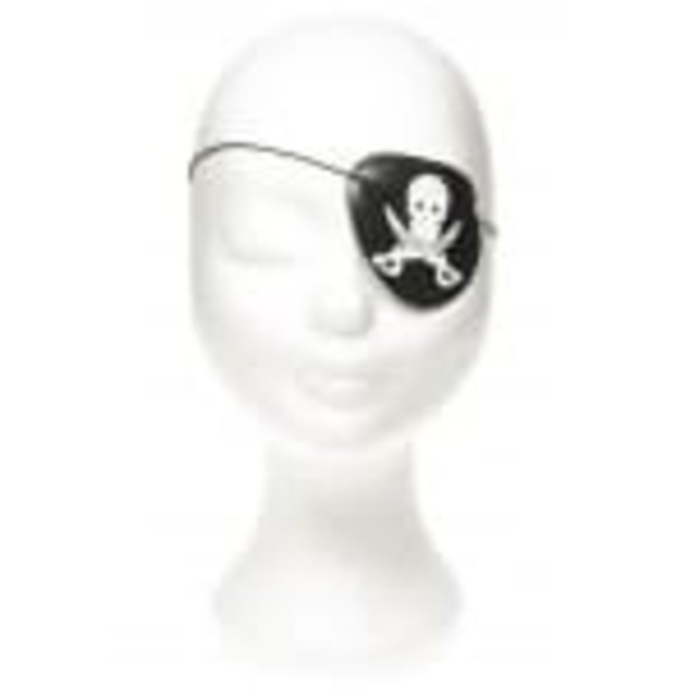 LG Imports Pirate Eye Patches White Skull Plastic | 6 pieces