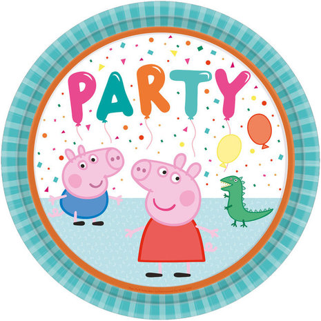 Amscan Peppa Pig Borden 23cm | 8 stuks Amscan Peppa Pig Borden 23cm | 8 stuks