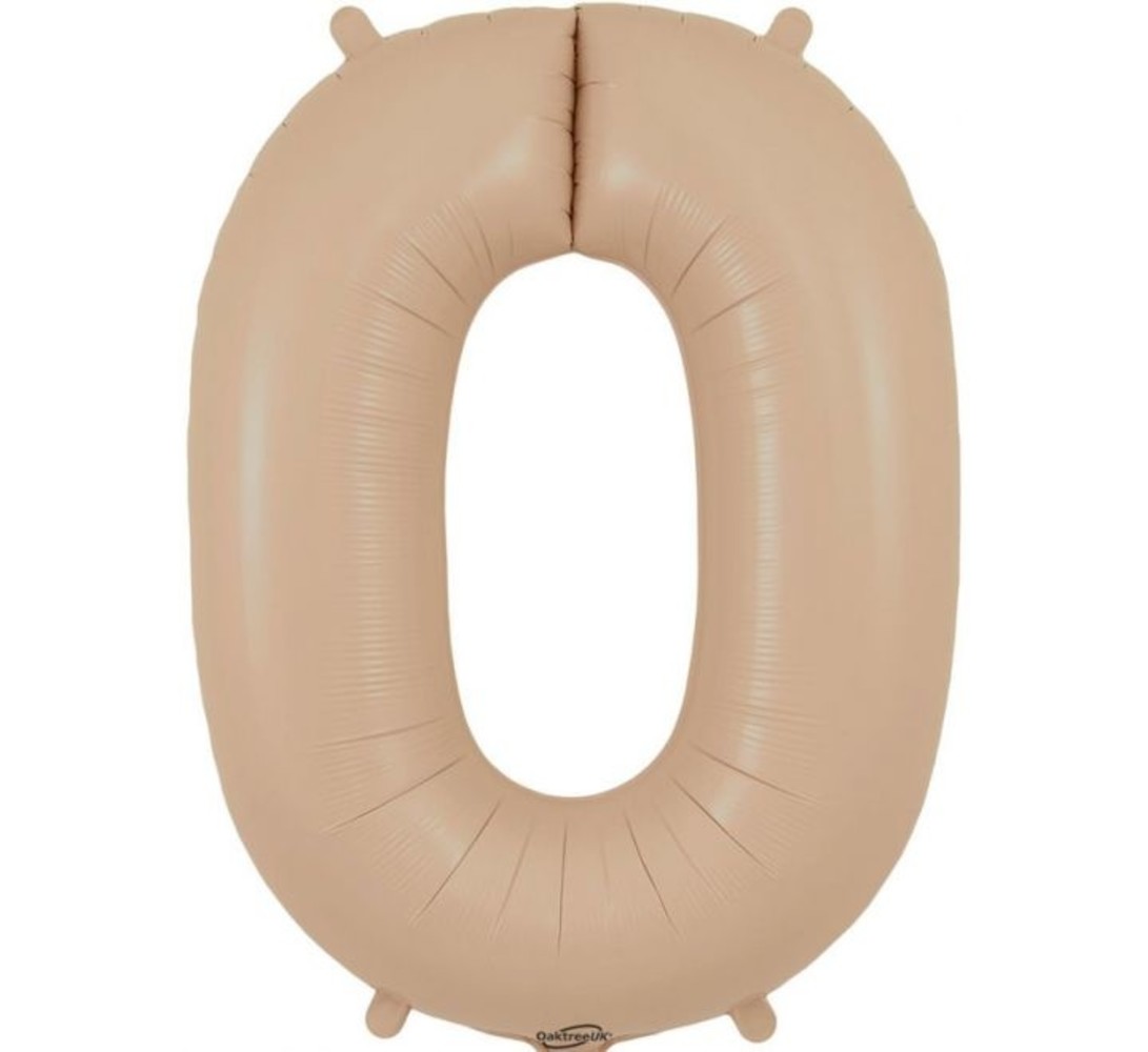 Oaktree Nude Folie Ballon Mat cijfer 0 | 86cm Oaktree Nude Folie Ballon Mat cijfer 0 | 86cm
