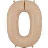 Oaktree Nude Folie Ballon Mat cijfer 0 | 86cm