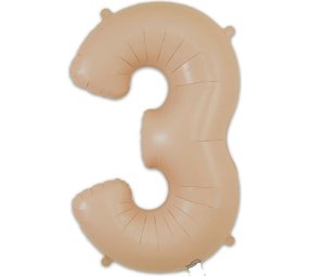 Oaktree Folienballonmatte „Nummer 3“ (nude) | 86 cm
