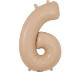 Oaktree Nude Folie Ballon Mat cijfer 6 | 86cm Oaktree Nude Folie Ballon Mat cijfer 6 | 86cm