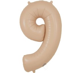 Oaktree Nude Folie Ballon Mat cijfer 9 | 86cm Oaktree Nude Folie Ballon Mat cijfer 9 | 86cm