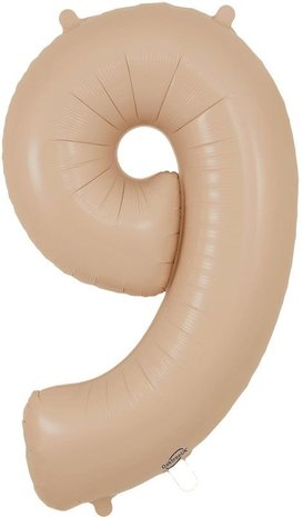 Oaktree Nude Folie Ballon Mat cijfer 9 | 86cm Oaktree Nude Folie Ballon Mat cijfer 9 | 86cm