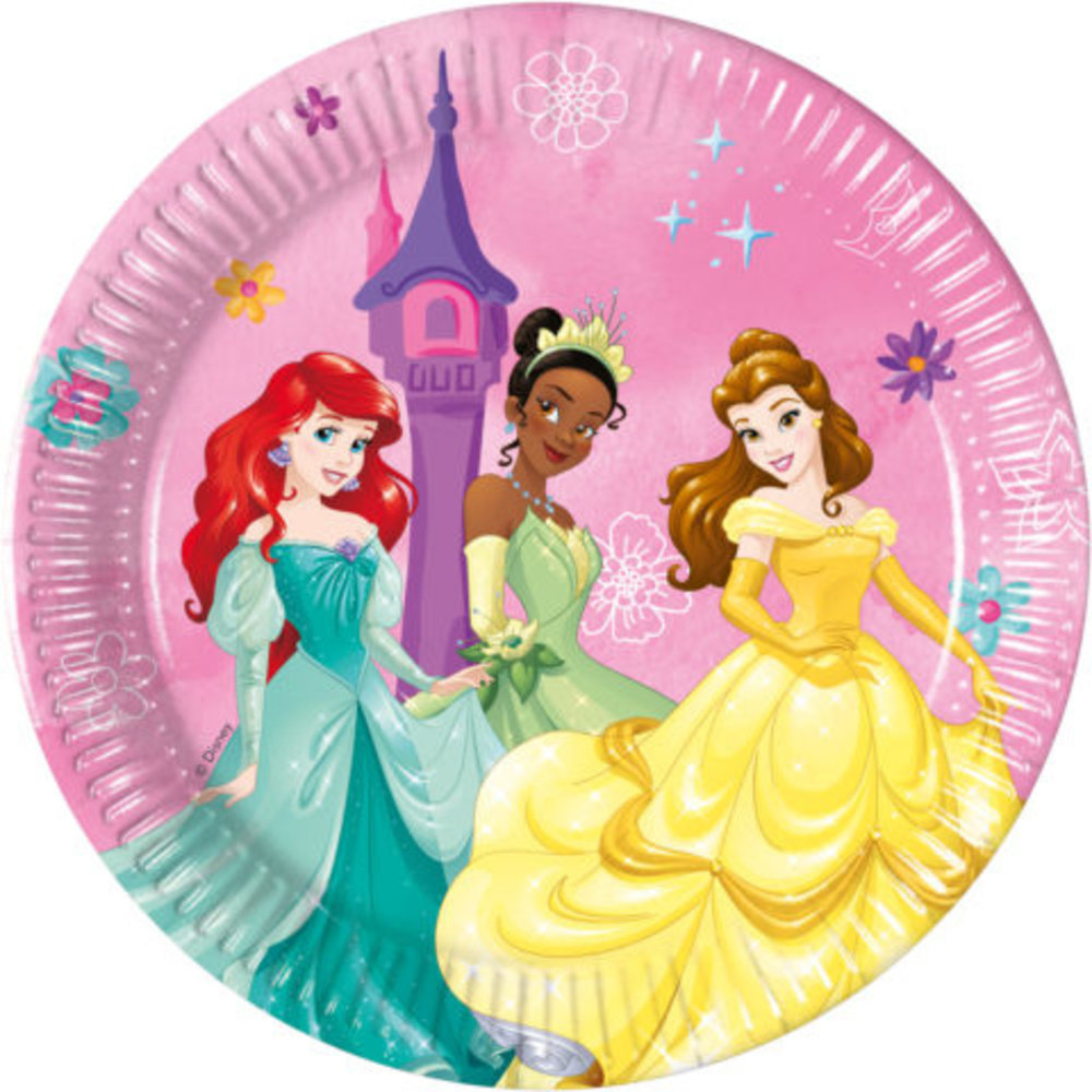 Procos Party Prinzessinnenteller „Lebe deine Geschichte“ 19,5 cm | 8 Stück
