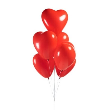 WeFiesta Rote Herzballons 30 cm | 6 Stück