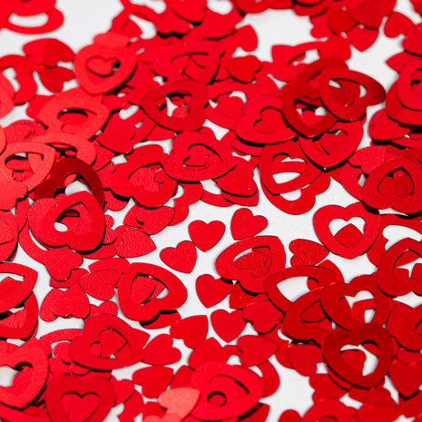 Cœur ouvert rouge en confettis | 14 grammes