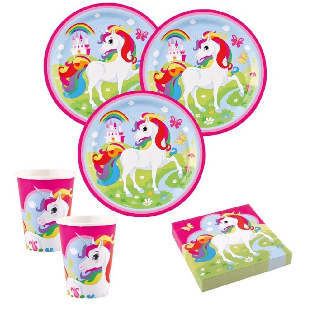 Tuf-Tuf Ensemble de table Licorne Arc-en-ciel | 8 personnes
