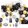 Tuf-Tuf Guirlande de ballons à faire soi-même, noir, or et argent | 55 pièces