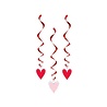 Unique Party Valentine Swirls Red-Pink Hearts 66cm | 3 pieces Unique Party Valentine Swirls Red-Pink Hearts 66cm | 3 pieces
