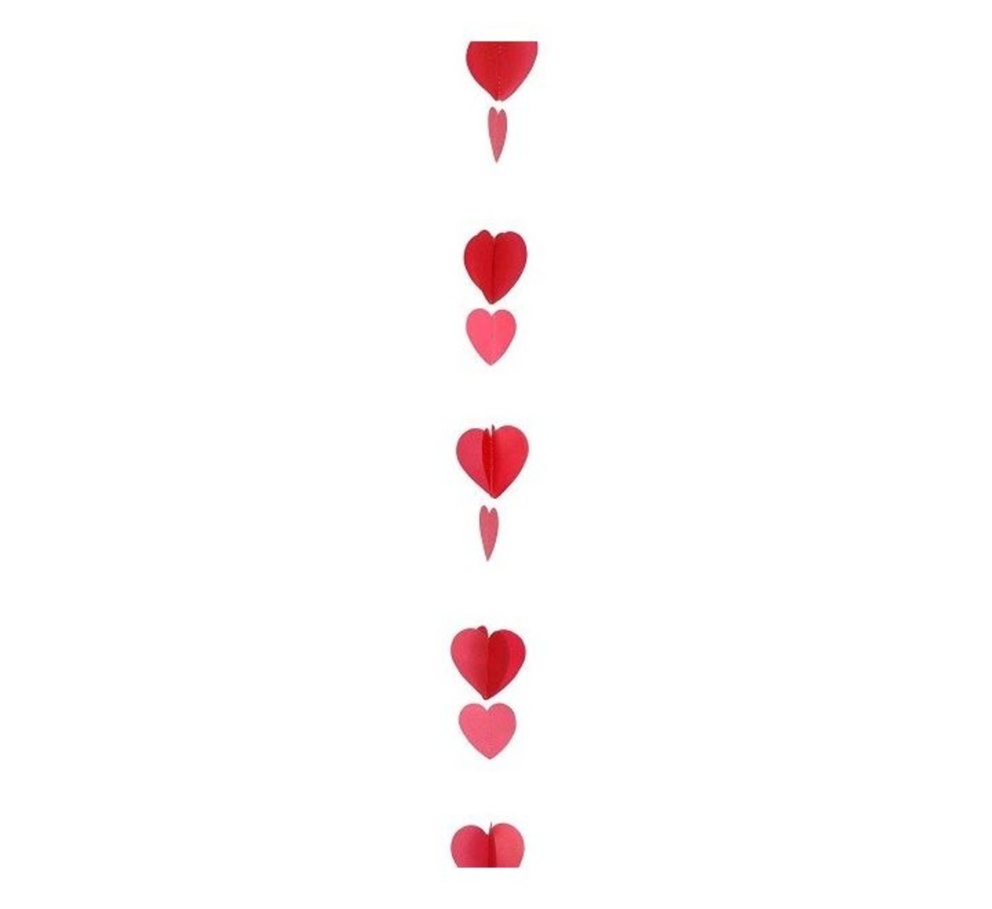 Amscan Red and White Hearts Balloon Tail 1.20m | per piece