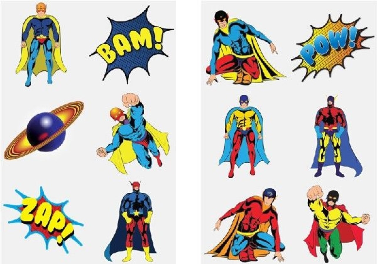 Henbrandt Superhelden-Fake-Tattoos | 12 Sets mit je 12 Tattoos