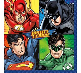 Unique Party Superhero Justice League Napkins 33x33cm | 16 pieces
