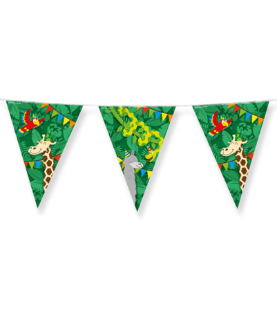 Paper Dreams Jungle Party Vlaggenlijn Slinger 10mtr | per stuk Paper Dreams Jungle Party Vlaggenlijn Slinger 10mtr | per stuk