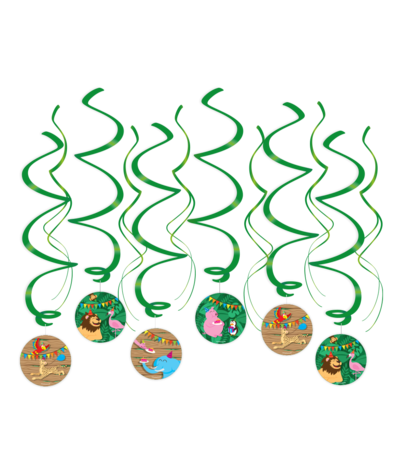 Paper Dreams Jungle Party Swirls 70cm | 12 stuks