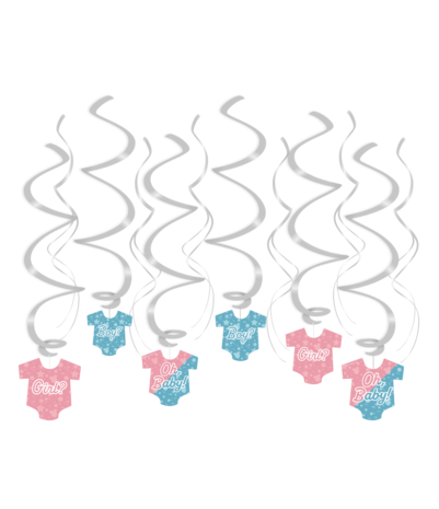 Paper Dreams Gender Reveal Party Swirls | 12 stuks Paper Dreams Gender Reveal Party Swirls | 12 stuks