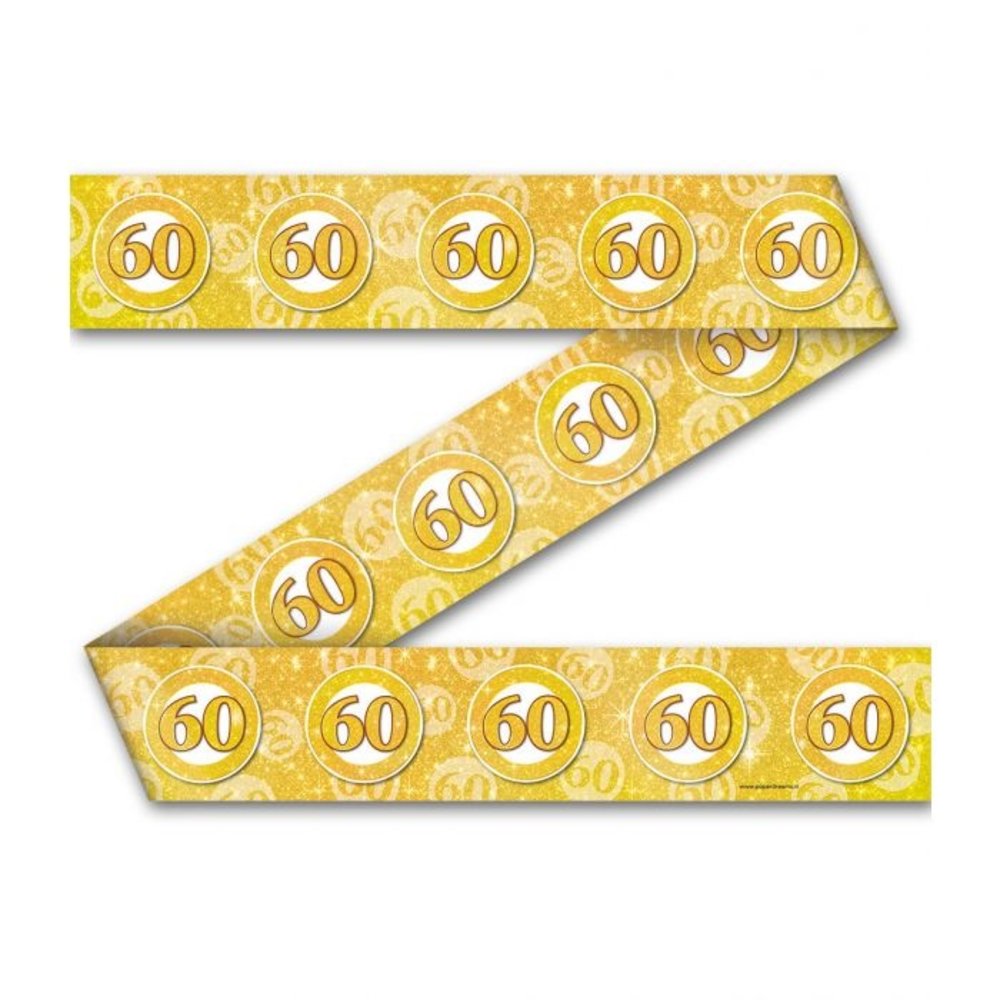 Paper Dreams Barriereband „60 Jahre Ehe“, Gold, 12 m | pro Stück