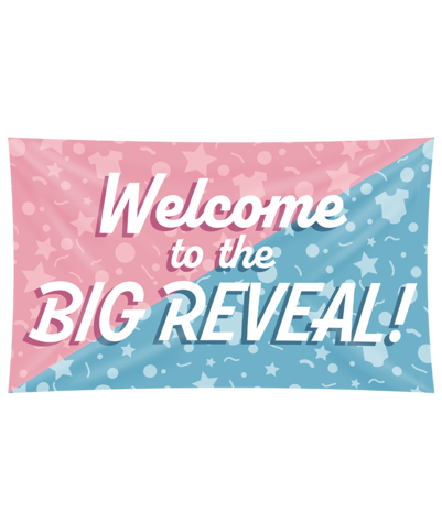 Paper Dreams Fassadenflagge für Gender-Reveal-Party | 150 x 90 cm